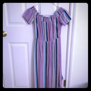Blue and purple stripe dress
